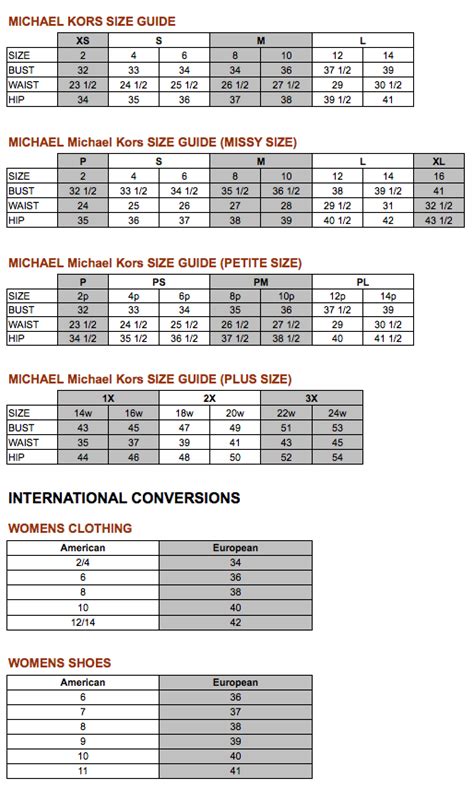 michael kors men's size guide|michael kors bag size chart.